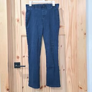 Betabrand Pull On Yoga Denim Straight Leg Pants Indigo Stretch Jeans Size MP